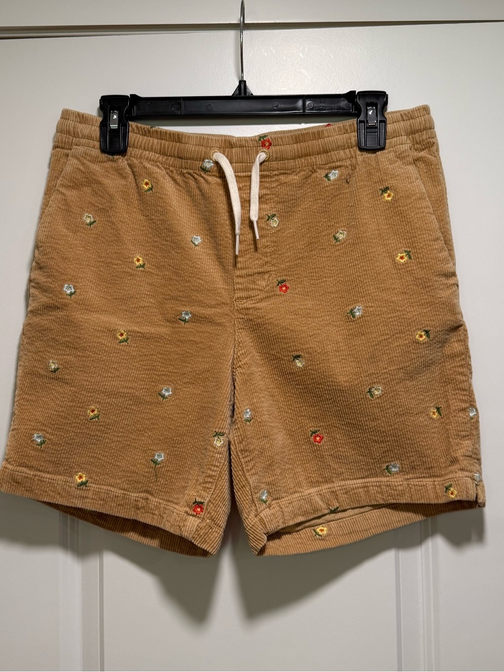 PacSun  Volley Tan Corduroy Embroidered Drawstring Shorts